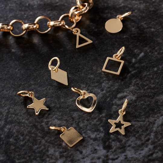 12 Pack: Gold Basic Shapes Charms by Bead Landing™